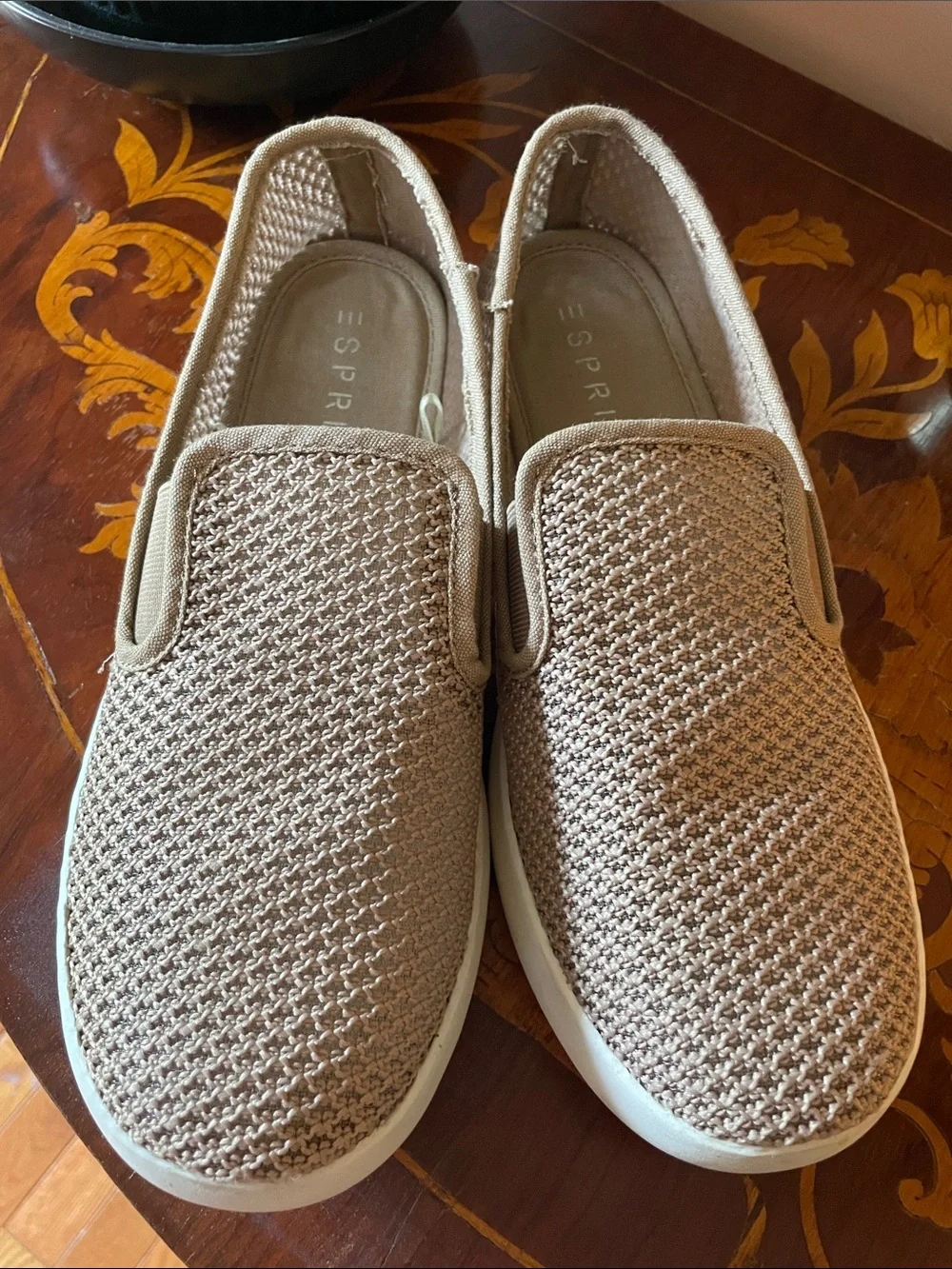 Esprit Women’s Slip-On Knit Flats in Beige